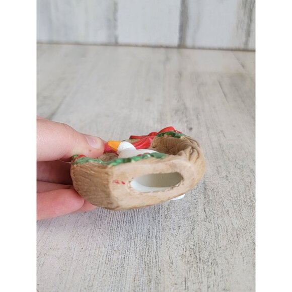 Vintage goose wreath mistletoe bow ornament Xmas - Picture 5 of 6